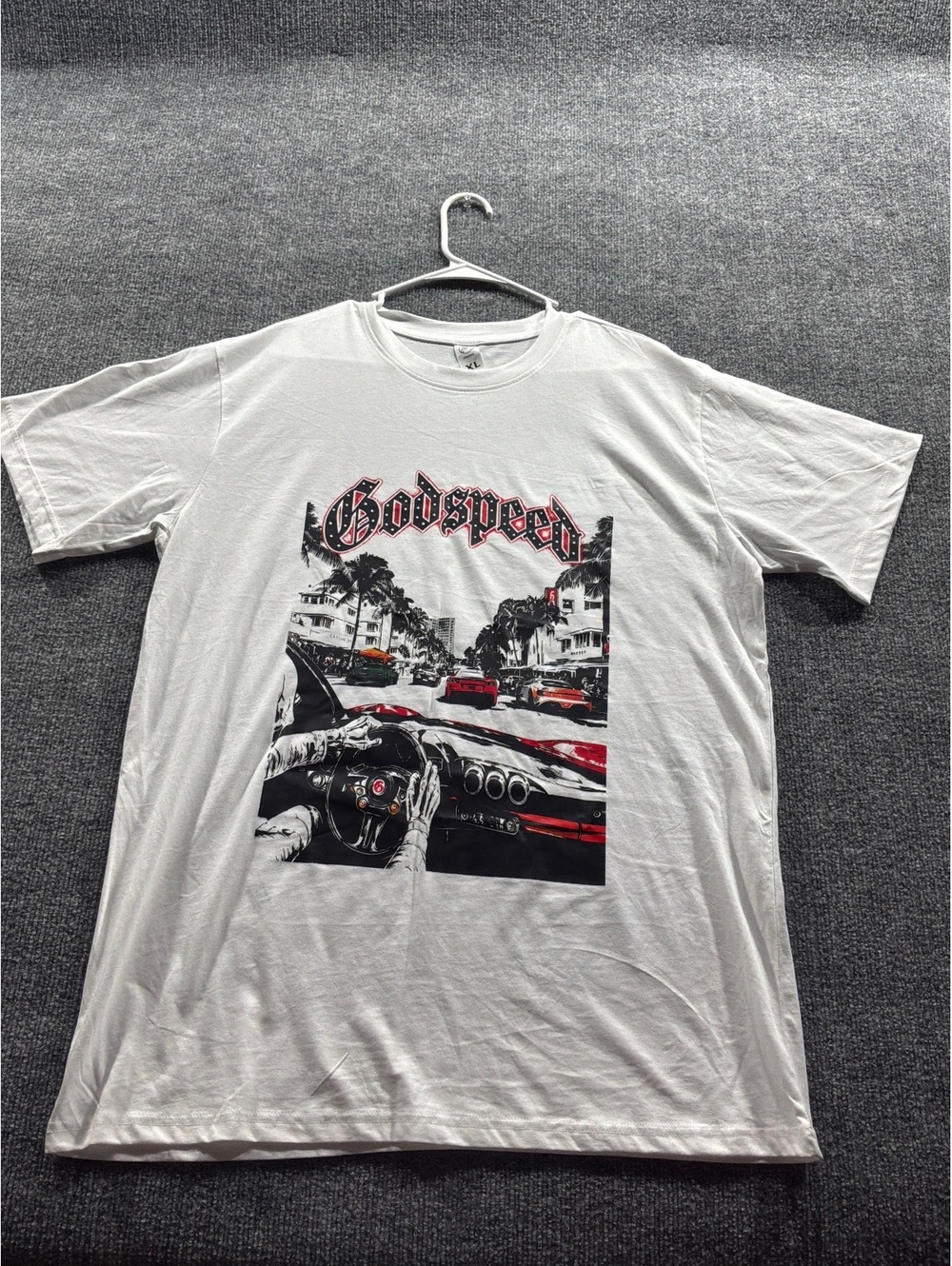 Haloo XL White Godspeed Graphic Men's T-Shirt